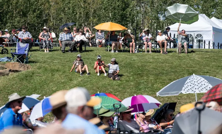 A wide view of the 2025 festival gathering on the school grounds