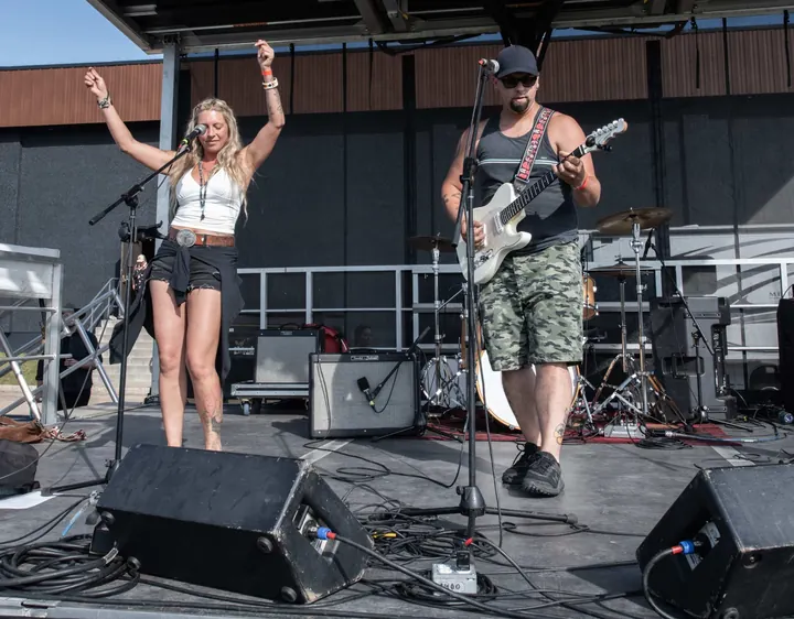 Musicians performing together as the 2025 festival continues